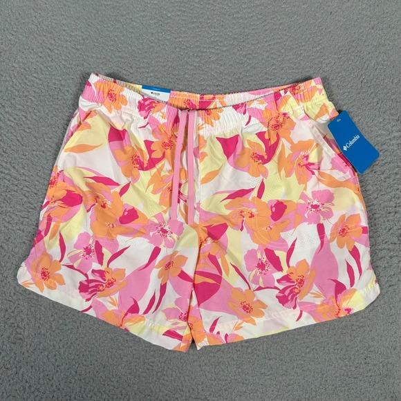 Columbia Pants - Columbia Shorts Womens Small Pink Orange Floral Sandy River‎ Outdoor 5" New